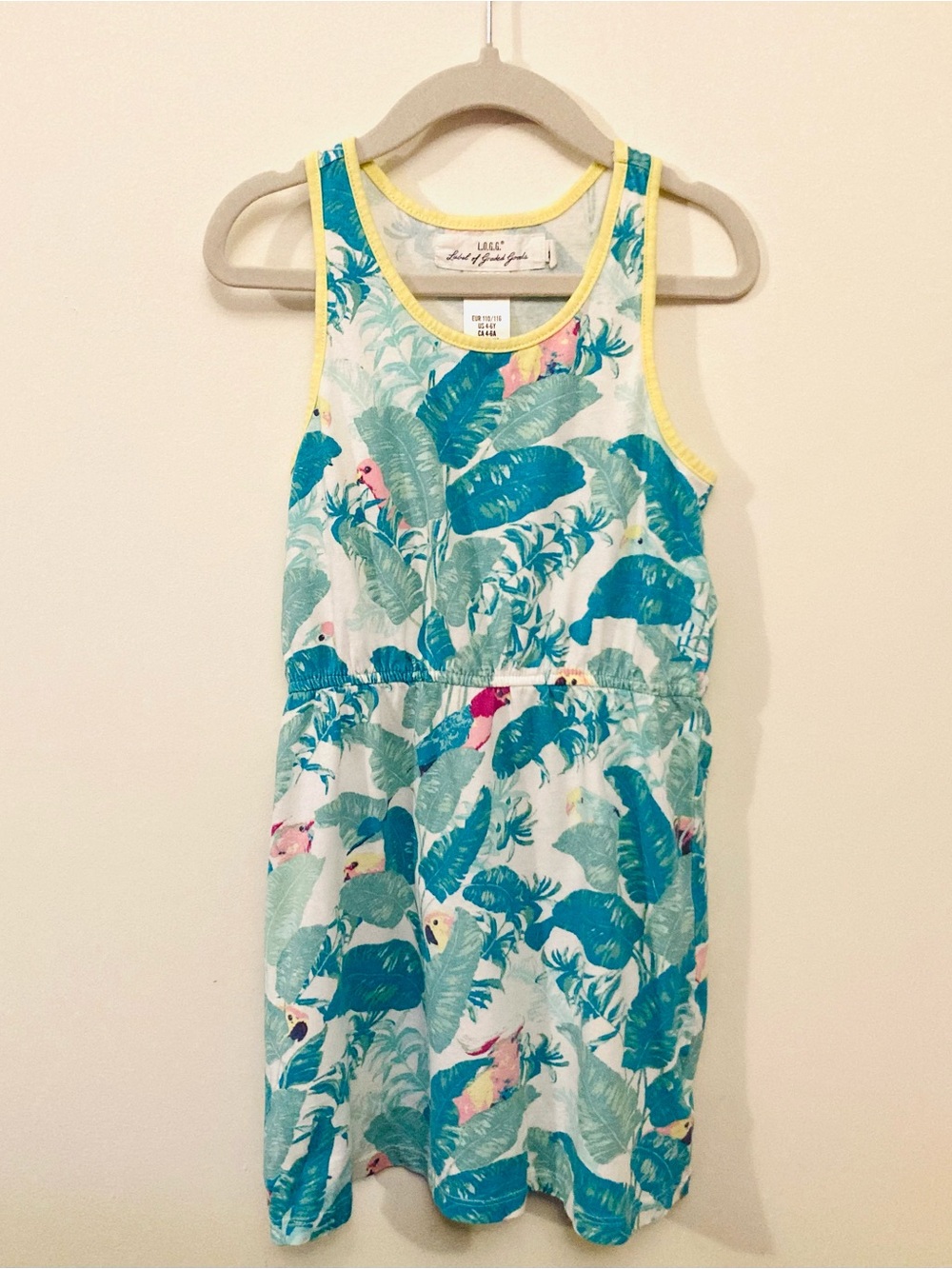 Label of Graded Goods x H&M Tropical Parrot Cockatoo Sleeveless Dress 4-6Y